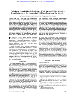 Establishment of the Leukemia Cell Lines Retaining the Activity
