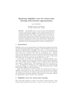 Replacing eligibility trace for action