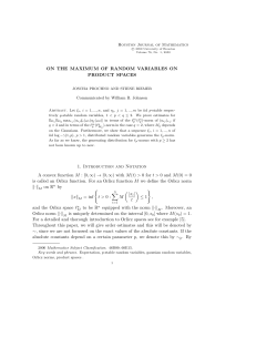 ON THE MAXIMUM OF RANDOM VARIABLES ON PRODUCT