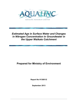 Estimated Age in Surface Water and Changes in Nitrogen