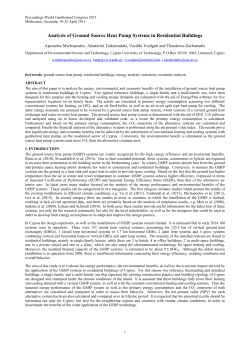 Analysis of Ground Source Heat Pump Systems in Residential
