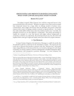 Discounting Lost Profits in Business Litigation