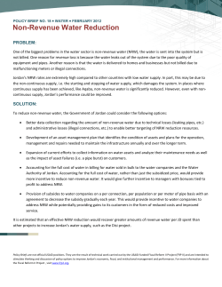 Non-Revenue Water Reduction - Jordan Development Knowledge