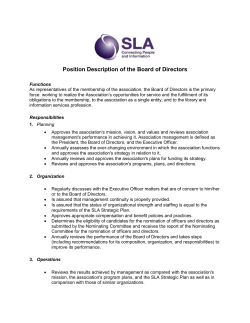 Position Description of the Board of Directors