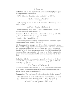 1. Examples Definition 1.1. a) For any finite set X we denote by C[X