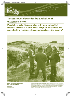 Taking account of shared and cultural values of ecosystem services