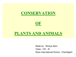 CHAPTER &ndash; 7 CONSERVATION OF PLANTS AND ANIMALS