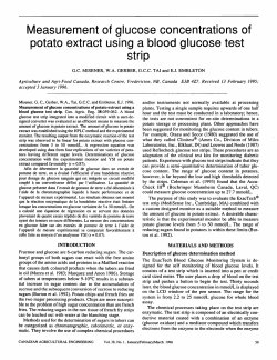 Measurement of glucose concentrations of potato extract using a