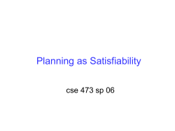 Planning as Satisfiability