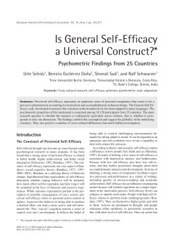 Is General Self-Efficacy a Universal Construct? - Userpage