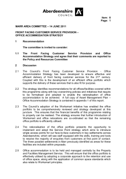 Aberdeenshire Committee report
