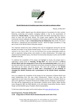 PRESS RELEASE Akrotiri Marsh gets its breathing space back and