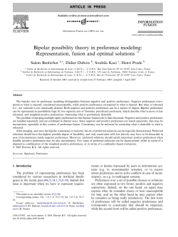 Bipolar possibility theory in preference modeling: Representation