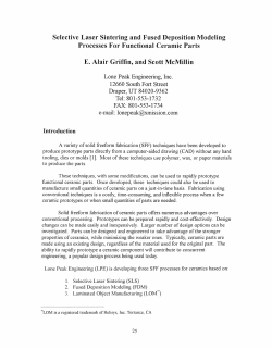Selective Laser Sintering and Fused Deposition Modeling Processes