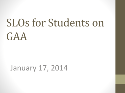 SLOs for Students on GAA-F - Richmond County School System
