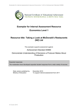 Internal Assessment Resource: 90984 A (1.2A)