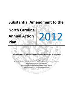 Substantial Amendment to 2012 Annual Action Plan