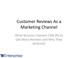 Customer Reviews As a Marketing Channel