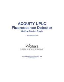 ACQUITY Photodiode Array Detector Getting Started Guide