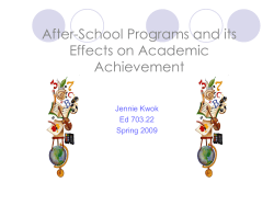 After-School Programs and its Effects on Academic Achievement