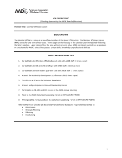 JOB DESCRIPTION* (*Pending Approval by the AADE Board of