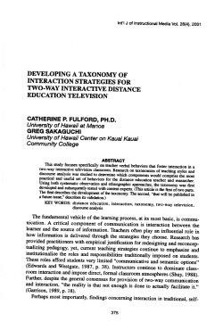 developing a taxonomy of interaction strategies for two