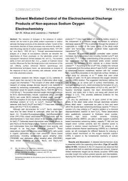 COMMUNICATION Solvent Mediated Control of the Electrochemical
