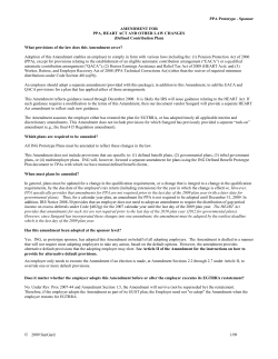 PPA Amendment to ING Defined Contribution Prototype Plan