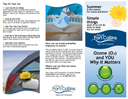 Ozone (O3) and YOU Why It Matters