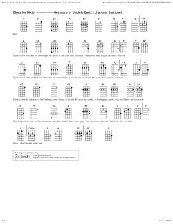 Blues for Dixie - 4/4 time: Play each chord one measure, except