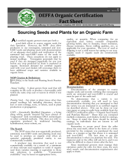A OEFFA Organic Certification Fact Sheet OEFFA Organic