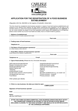 Food Safety - Carlisle City Council