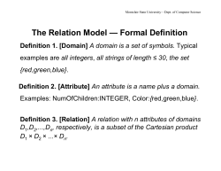 The Relation Model &mdash; Formal Definition