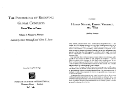Human Nature, Ethnic Violence, and War