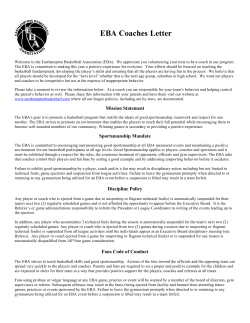 EBA Coaches Letter - Easthampton Basketball Association