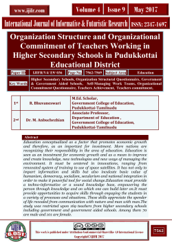 6.2 Organization Commitment of Higher Secondary Teachers
