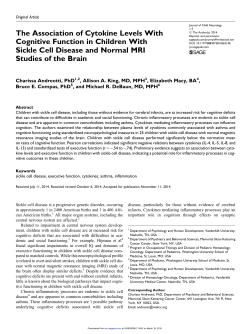 The association of cytokine levels with cognitive function in children