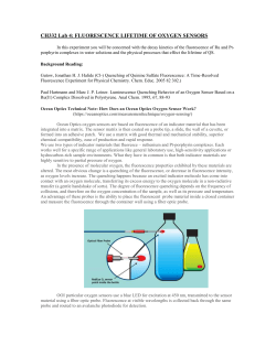 CH332 Lab 4: FLUORESCENCE LIFETIME OF OXYGEN SENSORS