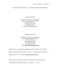 Factors Related to the Ability to Fake Noncognitive Measures
