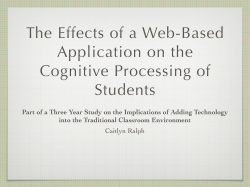 The Effects of a Web-Based Application on the Cognitive Processing