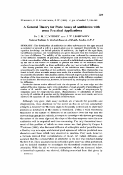 A General Theory for Plate Assay of Antibiotics with