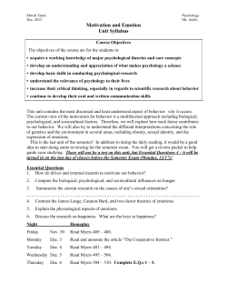 Motivation, Emotion, and Health