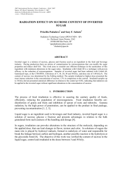 radiation effect on sucrose content of inverted sugar