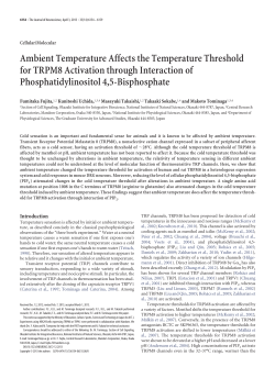 Ambient Temperature Affects the Temperature Threshold for TRPM8
