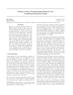 Integer Linear Programming Inference for Conditional Random Fields
