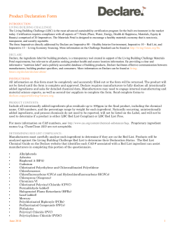 Declare Product Questionnaire