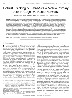 Robust Tracking of Small-Scale Mobile Primary User in Cognitive