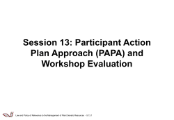 Participant Action Plan Approach (PAPA)