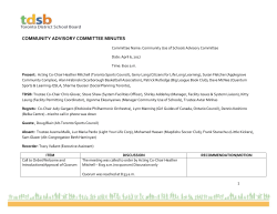 COMMUNITY ADVISORY COMMITTEE MINUTES Committee Name