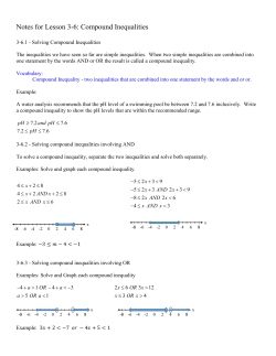 Notes for Lesson 1-6: Order of Operations